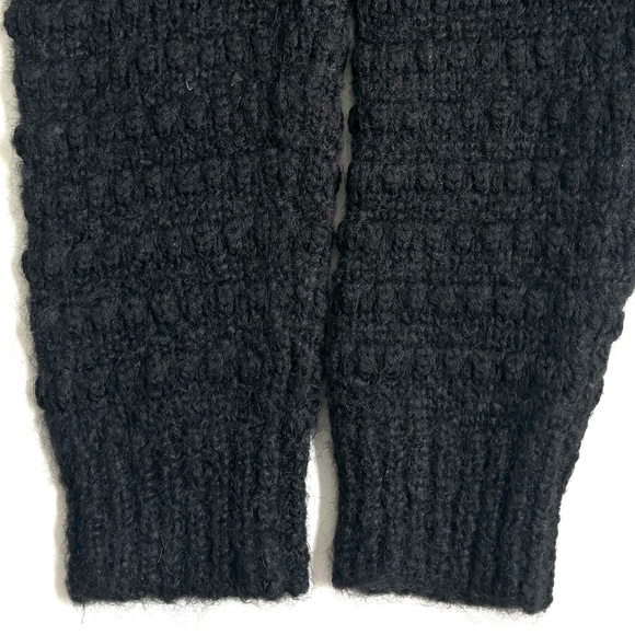 Wilfred Wool Mohair V-Neck Cable Knit Long Sleeve Sweater Oversized Small Black - Picture 7 of 13